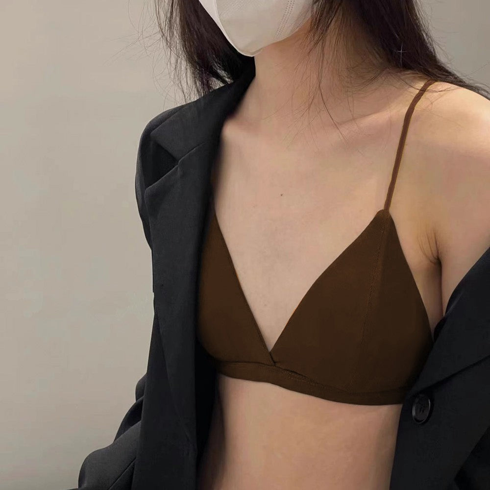 Pure Sexy Solid Color Triangle Cup Women's Bra
