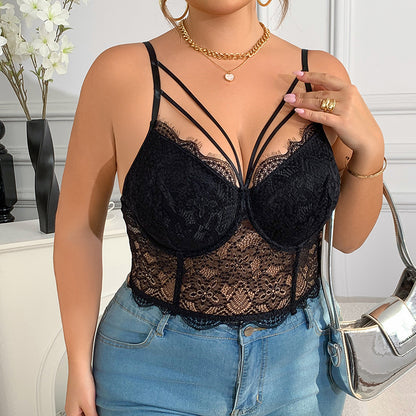 Women's Fashion Lace Fishbone Bra Camisole