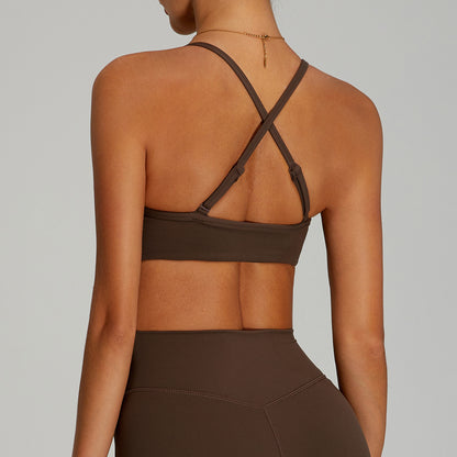 European And American Nude Feel Tight Back Yoga Bra Women's Quick-drying