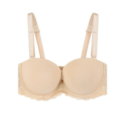 European And American Steel Ring Big Breast Small Push Up Tube Top Plus Size Bra Women