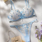 Lace Embroidered Bra T-back Suit Couple Underwear