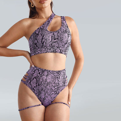 Women's Printed Bra And High-Waisted Shorts Two-Piece Set