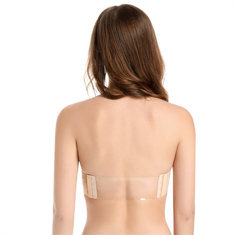 European And American Steel Ring Big Breast Small Push Up Tube Top Plus Size Bra Women