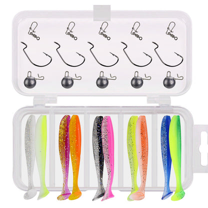 Simulation Two-color T Tail Jig Hook Crank Hook Suit