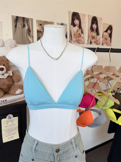 Pure Sexy Solid Color Triangle Cup Women's Bra