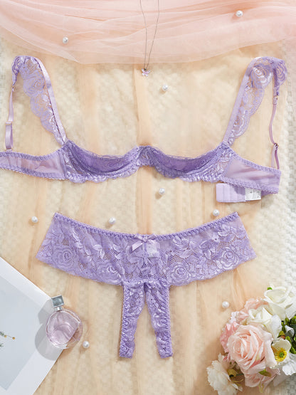Cute Girl-Style Lace Bra And Underwear Set