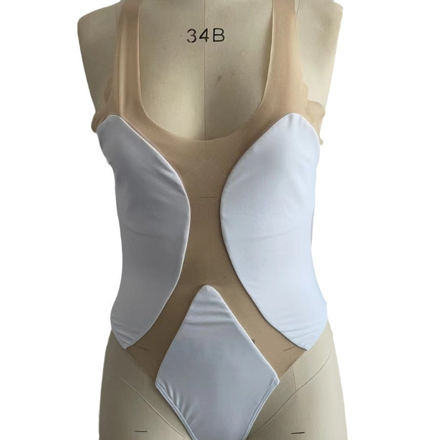 Women's One-piece Swimming Suit Hollow Mesh