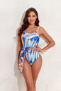 Women's Swimsuit Digital Printing Slim Waist Slant Single-shoulder One-piece Swimming Suit Women