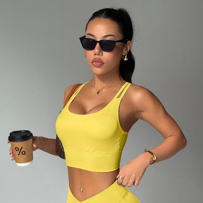 Fitness Yoga High-strength Sports Underwear Women's Shockproof Fixing Cup Yoga Bra