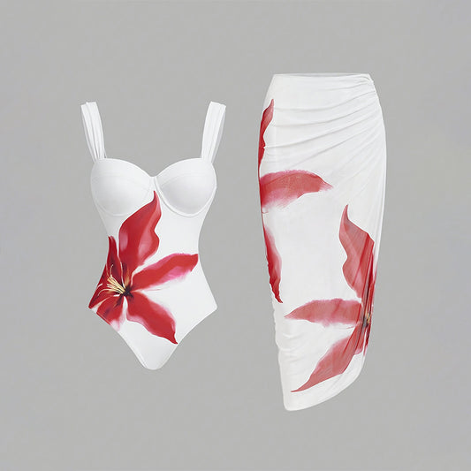 Sexy Print Sling Sheath Bikini Suit