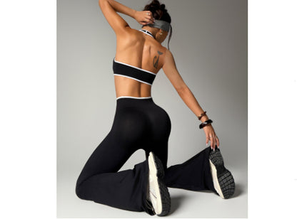 Bra High Waist Peach Hip Bell-bottom Pants Suit