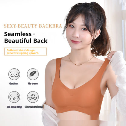Fourth-generation Ice-silk Seamless Sleep Bra With Push-up Effect And No Underwire
