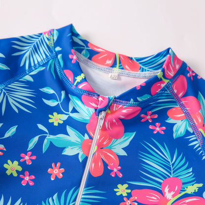 Girl's Long-sleeve One-piece Swimming Suit