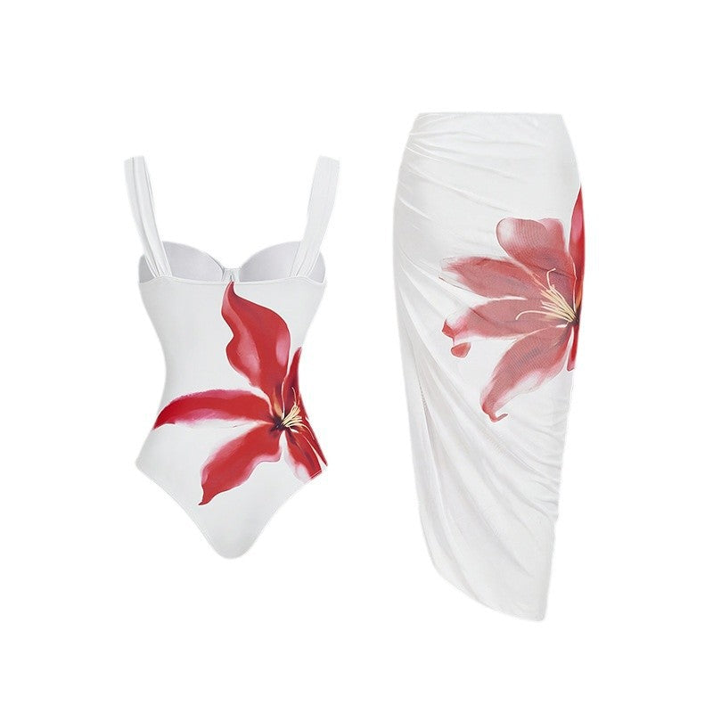 Sexy Print Sling Sheath Bikini Suit