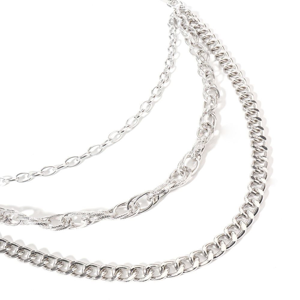 Hip Hop Fashion Pants Chain Men And Women Advanced Sense Multi Ring Silver Metal Chain Heavy Metal Industrial Style Jeans Hip-hop Accessories